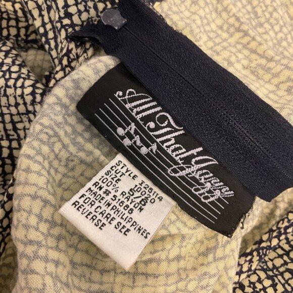 All That Jazz Romper 5/6 Black Light Yellow Print Pleats Zipper Back - Picture 10 of 10